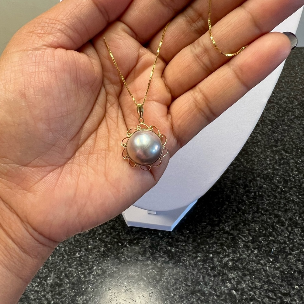 18k natural pearl necklace